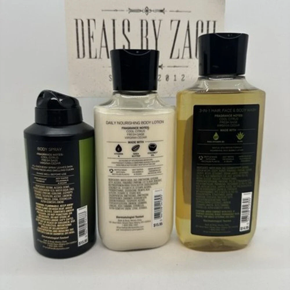 Bath & Body Works Men's Collection Woodlands Full Size 3 Piece Gift Set - NEW!